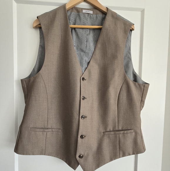 Jf J. Ferrar Tan Mens Xl Blazer And Vest Made In Vietnam - Picture 3 of 16